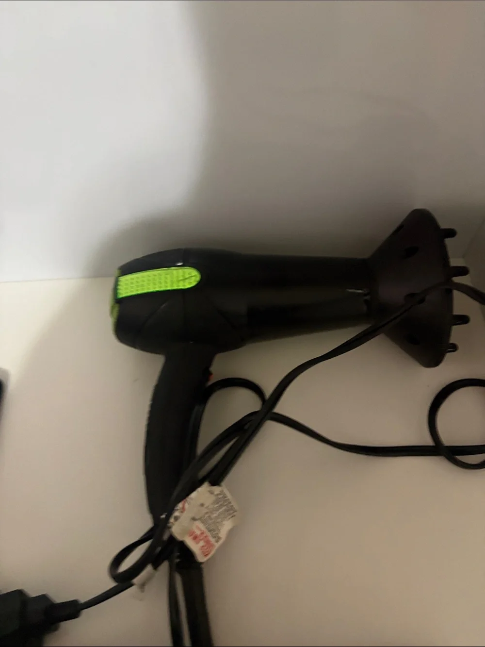 Conair 1875W Black Hair Dryer with Green Accent